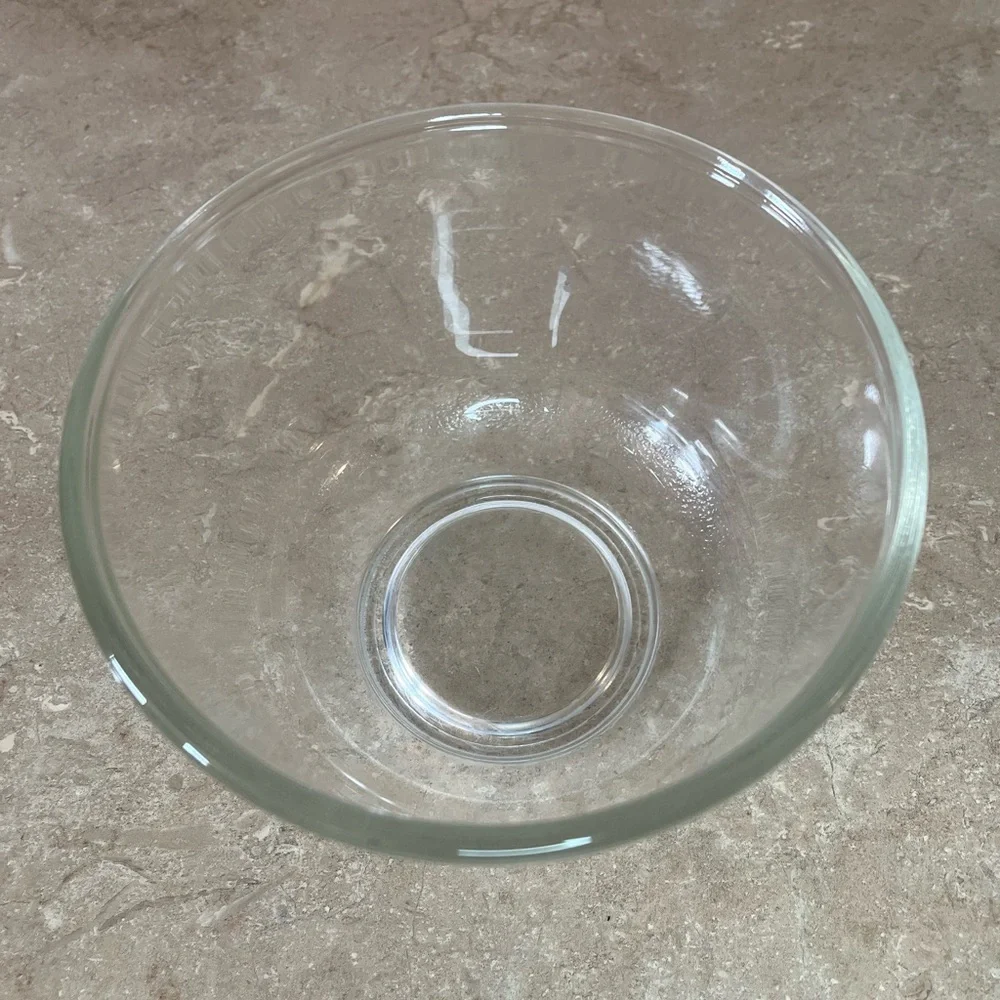Vintage Clear Glass Bowl - Simple Rounded Design